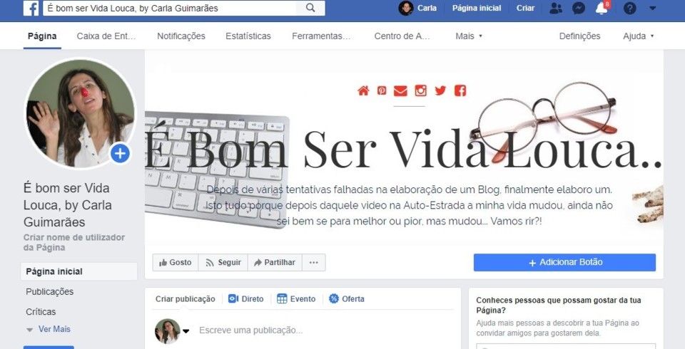 Nova Pagina No Facebook Para Dinamizar O Blog E Bom Ser Vida