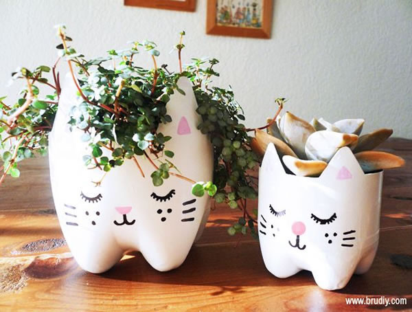DIY: como fazer vasos de plantas com garrafas de plástico - Moda & Style