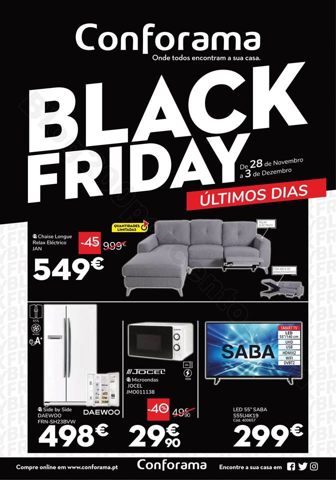 Antevisão Folheto Black Friday CONFORAMA 28 Novembro A 3 Dezembro ...