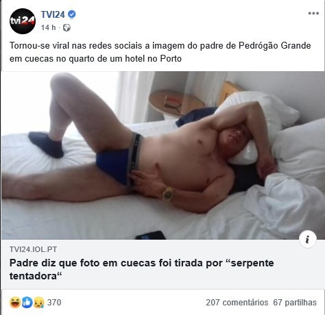 A fotografia do Padre de Pedrogão Grande @FB da TVI24
