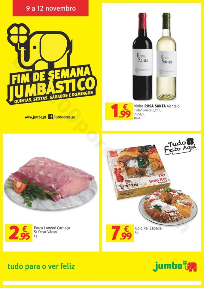 antevisão folheto Jumbo Fim de Semana Jumbástico 9a12nov