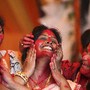 Mulheres Festival Durga Puja, Chandigarh, Índia